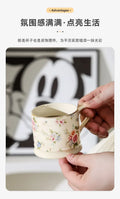 European Light Luxury Floral Mug High Value Retro Home Coffee Cup  Style Gold Afternoon Tea Ceramic Cups