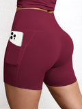 Yoga Shorts with Pockets High Waist Butt Lifting Cyclings Tights Outdoor Workout Jogging Shorts Sportswear Gym Running Short