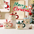 Cartoon Christmas high appearance level Mark ceramic water cup lid spoon cute gift box birthday creative souvenir