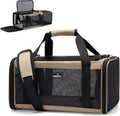 Airline Approved Expandable Pet Carrier for Small Cats, Collapsible Travel Bag with 600D Oxford, Safety Lock Zipper,S