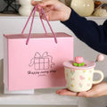 Ceramic Mugs for Milk Coffee Breakfast Ins-Style with Unique Flower Pattern Creative Cups as Perfect Gifts Dormitory Use New