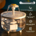 Electric Automatic Cat Water Fountain Transparent Flower Nozzle Cat Water Dispenser Mute Operation Water Filter