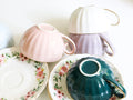 Bone China Coffee Cup Saucer Spoon Set Flower Tea Cups Set European Porcelain Cup and Saucer For Coffee Ceramic Cups Mugs Gift
