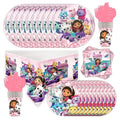 Gabby Dollhouse Birthday Party Supplies Plates Cups Tablecloth Napkins Gabby Cat Birthday Decoration Supply Kit Kids Party Favor