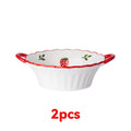 1/2pcs 8in Ceramic Salad Bowl with Cute Strawberry Pattern Design, Reusable Pasta Bowl, Ramen Bowl and Soup Bowl, Suitable for H