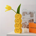‌1pc Ceramic Happy Face Vase - Art Deco Boho Flower Holder for Wedding/Home Decor