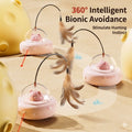 UFO Rotating Feather Cat Toy USB Charging Interactive Indoor Kitten Self Play Teaser