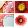 Multifunctional American Style Ceramic Flower Plate Light Luxury Modern Dining Plates Household Soup Bowls Kitchen