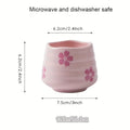 2pcs 160ml/5.4oz cute cherry blossom tea cup, handleless Chinese ceramic tea cup coffee cup, suitable for hot chocolate, milk