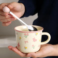 Ceramic Mugs for Milk Coffee Breakfast Ins-Style with Unique Flower Pattern Creative Cups as Perfect Gifts Dormitory Use New