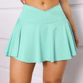 CHRLEISURE Crossover Tennis Skirt for Women Pleated Skirt with Pockets Elastic Golf Skorts Athletic Sports Shorts Activewear