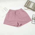 2026 New Women Cotton Linen Shorts Summer Casual Solid with Pockets Wide Leg Shorts Fashion All-match Loose Sport Short Pants