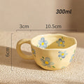 JUSTINLAU 300ml Cute Coffee Mug Ceramics Handmade Irregular Tea Cups Breakfast Milk Cup Home Desktop Cup Creative Tableware Gift