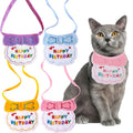 1pc Pet Bib Cats Dogs Burp Cloth Birthday Embroidery Cute Colorful Pets Supplies Bandana Party Clothing Dress Accessories TMZ