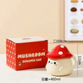 Mushroom Ceramic Mug with Lid Creative Couple's Cup Latte Mug Milk Cup Oat Cup Breakfast Cups Home Drinking Cups Tea Cups