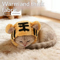 1PC Cute Tiger Fruit Cat Plush Hat Cat Puppy Cosplay Costume Pet Accessories Adjustable Comfortable Warm Headdress Pet Headwear