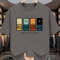 100% Pure Cotton Men's Casual Loose Fashion Letter Pattern Print Breathable Sports Short Sleeved Round Neck T-shirt Top