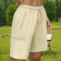 Women's Hiking Cargo Shorts with Zip Pockets Adjustable Drawstring Lightweight Summer Shorts for Travel Golf Camping Casual Wear