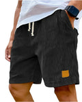 2026 New Mens Corduroy Shorts Retro Embroidered Logo Lace Up Casual Summer European American Fashion Drawstring Beach Pants