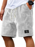 Summer Men's Waffle Business casual shorts New Korean Fashion Drawstring Baggy Short Pants Fitness Breathable Streetwear Gym