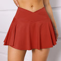 CHRLEISURE Crossover Tennis Skirt for Women Pleated Skirt with Pockets Elastic Golf Skorts Athletic Sports Shorts Activewear