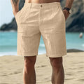 2026 New Men's Cotton Linen shorts Pants Male Summer Breathable Solid Color Linen Trousers Fitness Streetwear S-4XL