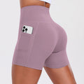1PCS Women Shorts with Pockets Tummy Control Butt Lifting Cycling Tights Stretchy Slim Sports Shorts Summer Casual Wear