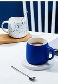 500ml Creative design Splash ink Blue Ceramic Mug Coffee Cup Couple water cup Breakfast Oatmeal Cups Festival Gift Porcelain Mug