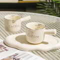 3oz/90ml Espresso Coffee Ceramic Small Milk Cup Wth Scale Coffee Measuring Cup Extraction Cup With V-Shaped Mouth Pitcher