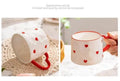 Cute INS style Ceramic Mug Creative Hand-Painted Love Heart Coffee Cup Couples Cup Breakfast Milk tea Mug Valentine's Day Gift