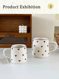 Heart-Shaped Ceramic Mug, Cute Little Heart Ceramic Mug, Coffee Cup, Drinking Cup, Suitable for Home Use, Afternoon Tea, Office Use, Latte Art in Coffee Shops, Souvenirs, Valentine's Day Gifts, Birthday Gifts