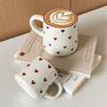 Heart-Shaped Ceramic Mug, Cute Little Heart Ceramic Mug, Coffee Cup, Drinking Cup, Suitable for Home Use, Afternoon Tea, Office Use, Latte Art in Coffee Shops, Souvenirs, Valentine's Day Gifts, Birthday Gifts