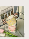 200ml Ceramic Mug Tulip Flower Cup Lovely Maiden Sense Water Cup Couple Style Coffee Cup Kitchen Drinkware Creative Mugs Cute