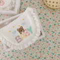 100% Cotton Pet Bib Lace Edge Bear Print Dog Bandana Saliva Towel for Small Dogs Cats Puppy Accessories
