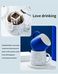 500ml Creative design Splash ink Blue Ceramic Mug Coffee Cup Couple water cup Breakfast Oatmeal Cups Festival Gift Porcelain Mug