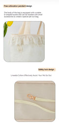 Onecute Lace Pet Carrier Bag - Handheld Shoulder Puppy Purse for Small Dogs, Chihuahua, Cats - Dog Walking Accessories