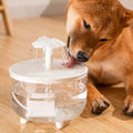 Electric Automatic Cat Water Fountain Transparent Flower Nozzle Cat Water Dispenser Mute Operation Water Filter
