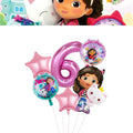 New Gabby Cat Birthday Party Decorations Gabbys Dollhouse Cup Plate Balloons Happy Banner Supplies for Kids Favors Girl Gifts