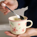 Ceramic Mugs for Milk Coffee Breakfast Ins-Style with Unique Flower Pattern Creative Cups as Perfect Gifts Dormitory Use New