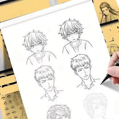 Anime Character Line Art Drawing Book for Beginners – 48 Pages of Simple Hand-Drawn Outlines for Tracing & Practice