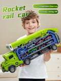 3D Rail Car - Over the Track, High Impact Flying Car - Transformed Inertial Car Puzzle Power Car Toy Set - Alloy Car Toy Set