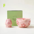 1/2Pcs Ceramic Matcha Bowl,Sakura Japanese Style Matcha Bowl Artistic Ceramic Tea Ceremony Bowl Salad Bowl For Matcha