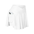 CHRLEISURE Womens Tennis Skirt with Pockets Crossover High Waisted Athletic Golf Skorts Running Workout Skirts 2 in 1