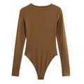 HXAO Woman 2025 Bodysuits Long Sleeve Black Body For Women Spring Summer Slimming Bodysuit Lingerie One Piece Thong Bodysuit