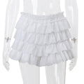 Cryptographic Fashion Y2K Ruffle Tiered Mini Skirts Co-ord Sets Elegant Outfits Tie Front Tops and Skirt 2 Piece Matching Sets