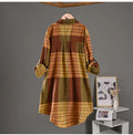 Checkered Shirt Woman Women's Buttoned Shirts Linen Blouses Woman Long Sleeve Shirts for Women Women's Vintage Blouse Elegant