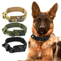 Lighter Aviation Aluminum Metal Buckle Dog Collar Adjustable Nylon Heavy Duty Tactical Training Dog Collar With Handle