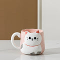Drinkware 3D Embossed Ceramic Mug Cartoon Hand Painted Milk Mug Cat Pattern 500ml Coffee Cup Home Use