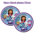 Gabby Dollhouse Birthday Party Supplies Plates Cups Tablecloth Napkins Gabby Cat Birthday Decoration Supply Kit Kids Party Favor