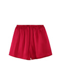 SuyaDream, Woman 100%Real Silk Shorts, 19mm, Elastic Waist, Comfortable Healthy Home Shorts, 2024 Spring Summer Pants, White
